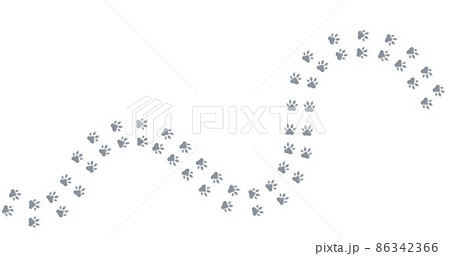 Easter bunny foot print direction point for egg hunt map. Vector stock illustration isolated on white background. EPS10 86342366