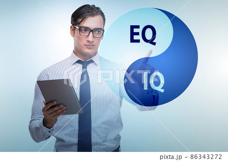 EQ and IQ skill concepts with businessman EQ and IQ skill concepts with businessman 86343272