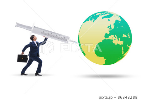 Concept of gloval vaccination against covid-19 coronavirus 86343288