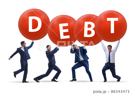 Businessmen in the load and debt concept Businessmen in the load and debt concept 86343473