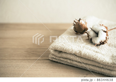 コットンとタオル　オーガニックコットンのイメージ素材 86344638