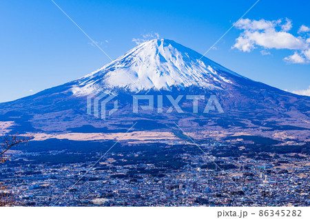富士夕景　乙女峠より　パステル画 富士山 絵画 風景画 パステル画 石井清 「富士と月」 額付き