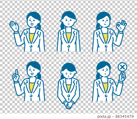 Female doctor pose set 86345479