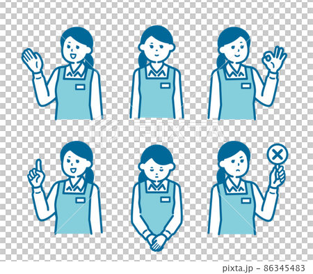 女性店員　ポーズセット 86345483