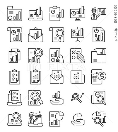 simple line report analysis document icon 86346236