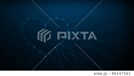 Heart form line, triangles, and particle style design. geometric wireframe Heart form line, triangles, and particle style design. geometric wireframe 86347561