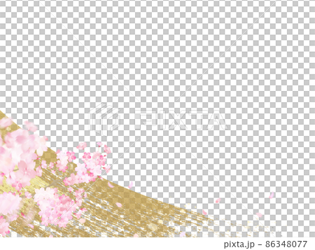 櫻花和金箔的日式背景 86348077