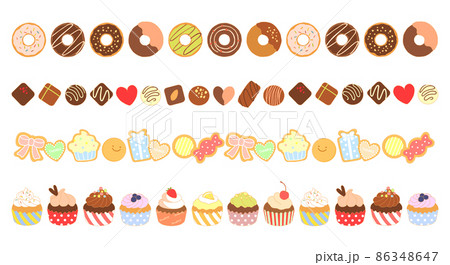 スイーツのラインイラスト スイーツのラインイラスト 86348647