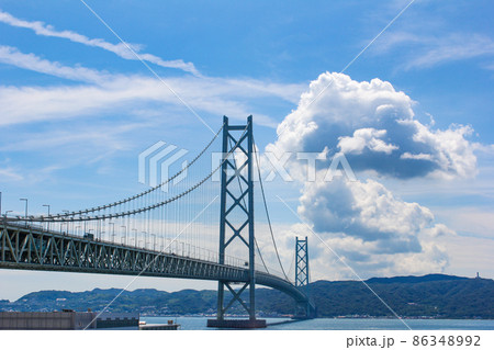 垂水から見た明石海峡大橋 垂水から見た明石海峡大橋 86348992