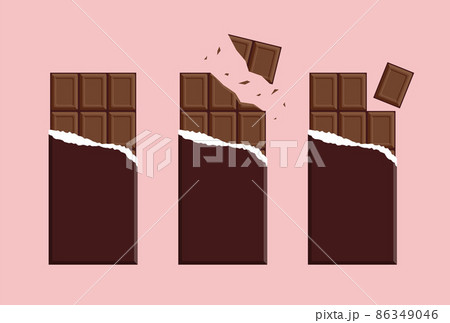 3種類の板チョコレートの背景イラスト 3種類の板チョコレートの背景イラスト 86349046