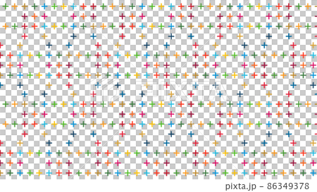 和柄とSDGsカラーの背景 カラフルな十字模様 16:9 和柄とSDGsカラーの背景 カラフルな十字模様 16:9 86349378