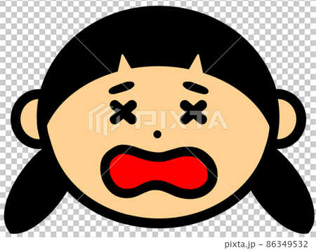 一個表情痛苦的女孩的插圖 86349532