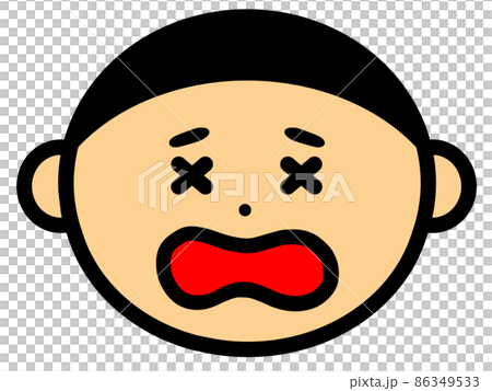 痛そうな表情をした男の子のイラスト 86349533