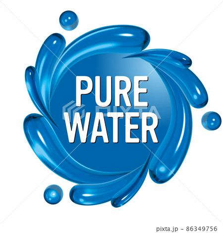 PURE WATER 水のエンブレムデザイン PURE WATER 水のエンブレムデザイン 86349756