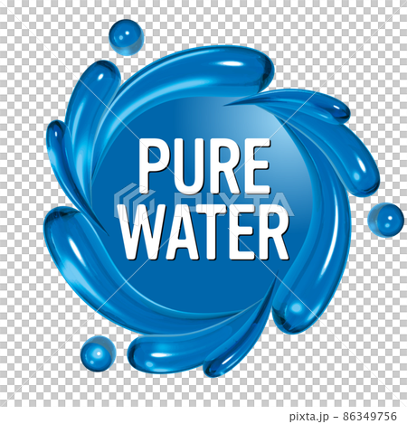 PURE WATER 水のエンブレムデザイン PURE WATER 水のエンブレムデザイン 86349756