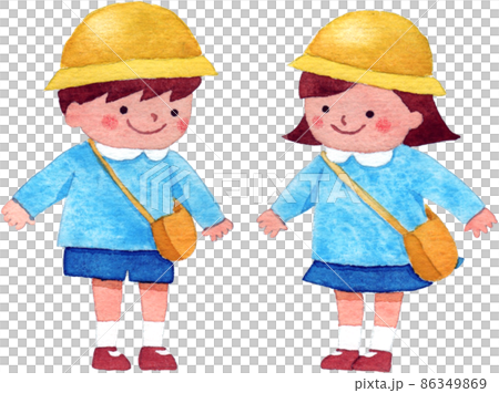 幼稚園のかわいい男の子と女の子 86349869