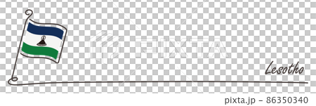 レソトの国旗とコピースペース 手書き スケッチ 86350340