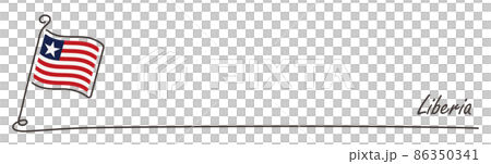 リベリアの国旗とコピースペース 手書き スケッチ 86350341