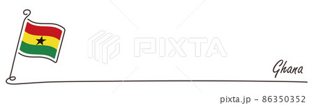ガーナの国旗とコピースペース 手書き スケッチ 86350352