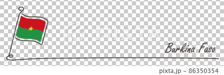 ブルキナファソの国旗とコピースペース 手書き スケッチ 86350354