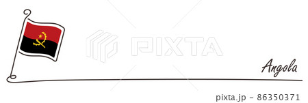 アンゴラの国旗とコピースペース 手書き スケッチ アンゴラの国旗とコピースペース 手書き スケッチ 86350371