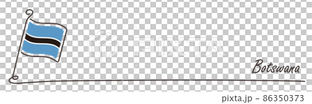 ボツワナの国旗とコピースペース 手書き スケッチ 86350373