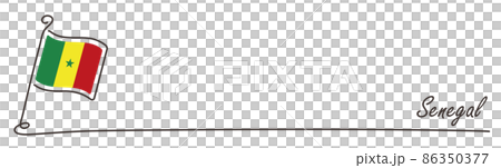 塞內加爾國旗和復制空間手寫草圖 86350377