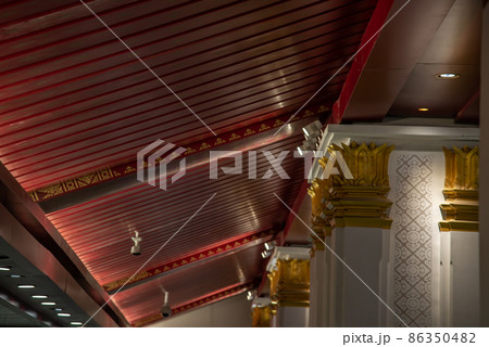 Close up details shot of the interior of New MRT Stations in Bangkok, MRT Sanam Chai, located in front of Museum Siam, is designed tothe traditional Thai style. Close up details shot of the interior of New MRT Stations in Bangkok, MRT Sanam Chai, located in front of Museum Siam, is designed tothe traditional Thai style. 86350482