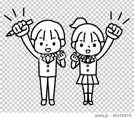 kids raising their hands clipart balck