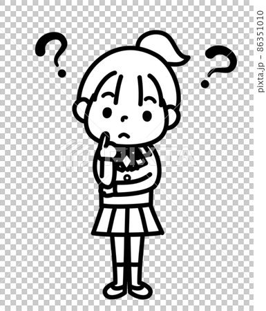 脖子僵硬的單色女學生 86351010