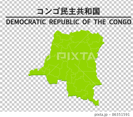 コンゴ民主共和国の世界地図イラスト 86351591