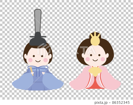 兩個人排成一列的雛人偶雛祭 兩個人排成一列的雛人偶雛祭 86352345