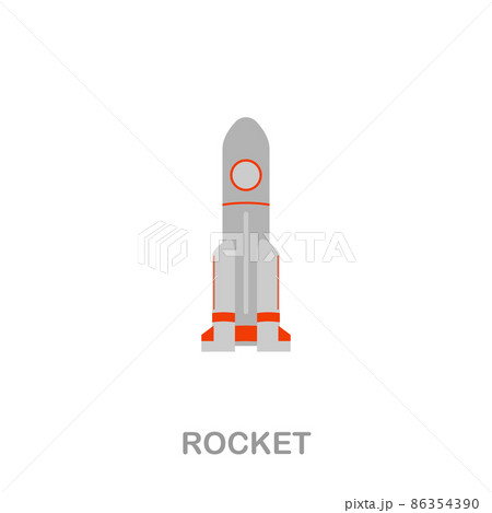 Rocket flat icon. Colored element sign from transport collection. Flat Rocket icon sign for web design, infographics and more. 86354390
