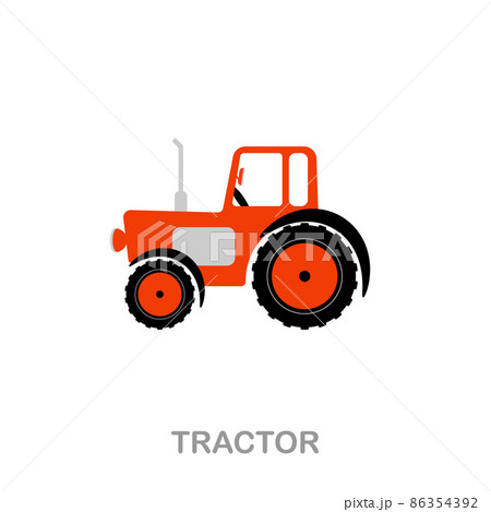 Tractor flat icon. Colored element sign from transport collection. Flat Tractor icon sign for web design, infographics and more. Tractor flat icon. Colored element sign from transport collection. Flat Tractor icon sign for web design, infographics and more. 86354392