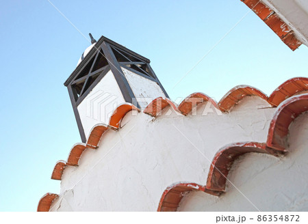Small chimney on a roof, building on Lanzarote 86354872