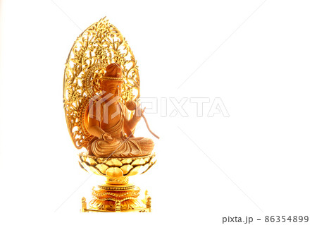 観音様の仏像物撮り白バックコピースペース2 観音様の仏像物撮り白バックコピースペース2 86354899