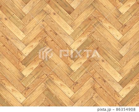 ヘリンボーンの木の床明るい色 86354908