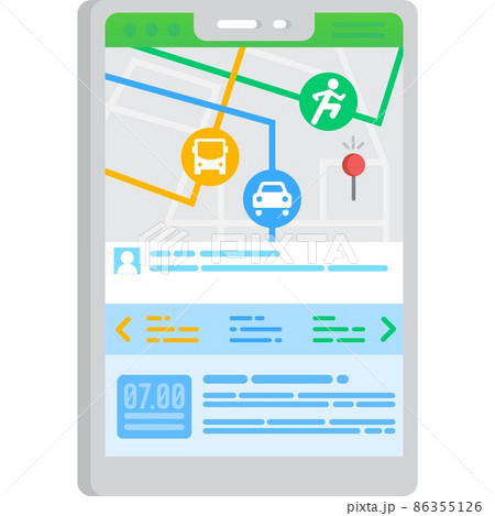 Tracker mobile app icon transport modes in phone 86355126