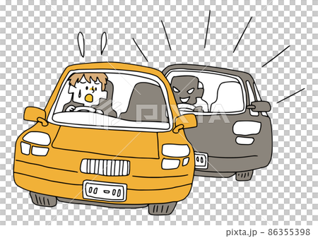 一個開車有困難的人，一個滑稽的手寫人，一個矢量和簡單的線條圖著色。 86355398