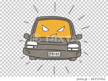 煩人的汽車(擬人化) 可笑的手寫人物矢量,線條畫的簡單著色 煩人的汽車(擬人化) 可笑的手寫人物矢量,線條畫的簡單著色 86355402