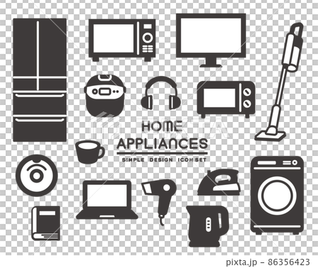 Vector illustration material of various home appliances that are simple and easy to use / moving / new life Vector illustration material of various home appliances that are simple and easy to use / moving / new life 86356423