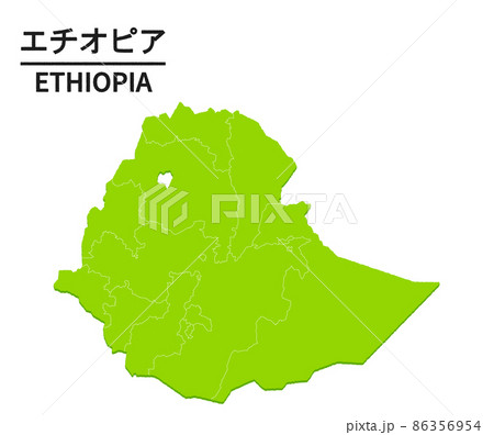 エチオピアの世界地図イラスト