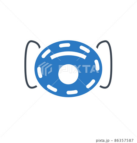 FFP2 medical mask related vector glyph icon. FFP2 medical mask related vector glyph icon. 86357587