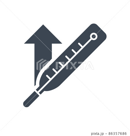 Thermometer with high temperature vector icon Thermometer with high temperature vector icon 86357686