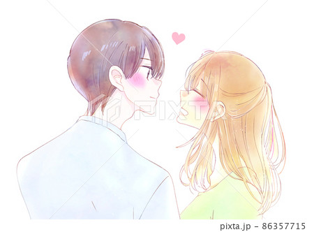 いい雰囲気の男女カップルのイラスト素材