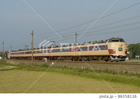 北陸本線　野々市－松任　JR西日本　485系　K12編成（金沢）　加越 86358116