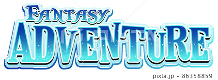 Fantasy Adventure text word with blue gradient 86358859