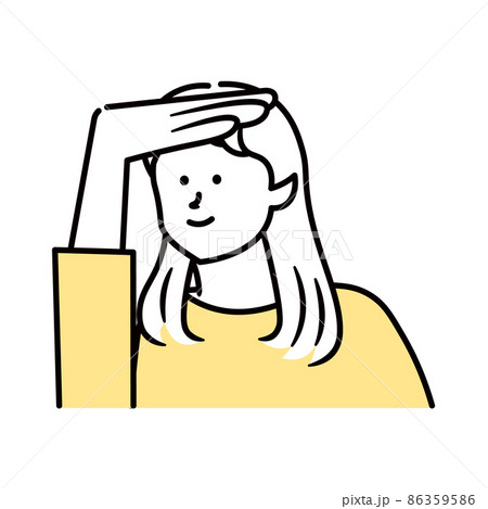 遠くを見ている女性のイラスト素材 86359586