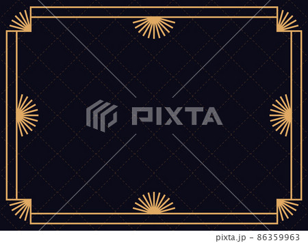 Art deco frame. Vintage linear border. Design a template for invitations, leaflets and greeting cards. The style of the 1920s - 1930s. Vector illustration Art deco frame. Vintage linear border. Design a template for invitations, leaflets and greeting cards. The style of the 1920s - 1930s. Vector illustration 86359963