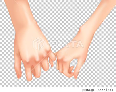 Men's and women's hands tying the little finger (lover, couple) 86361733